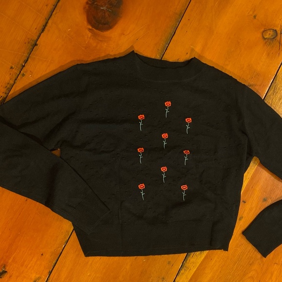 Daisy Street Black Embroidered Vintage Pullover - Picture 10 of 12